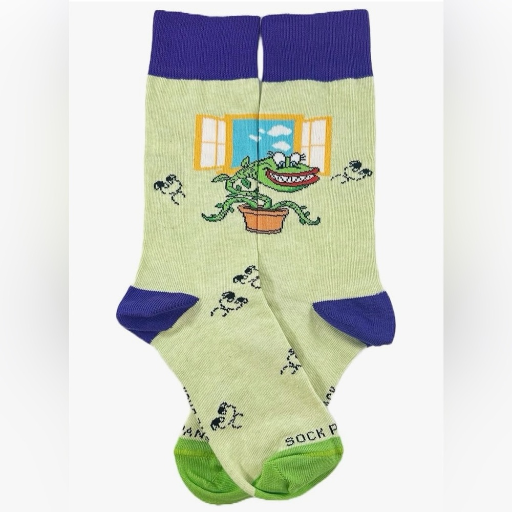 Venus Flytrap Green and Purple Fun Socks